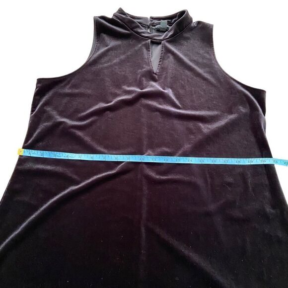 Worthington Dress Shift Black Velvet Sleeveless Halter Neck Cutout in Size XL - Picture 12 of 14